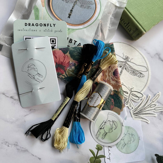 Olive Clubtail Dragonfly Mini Kit by Nest Embirdery