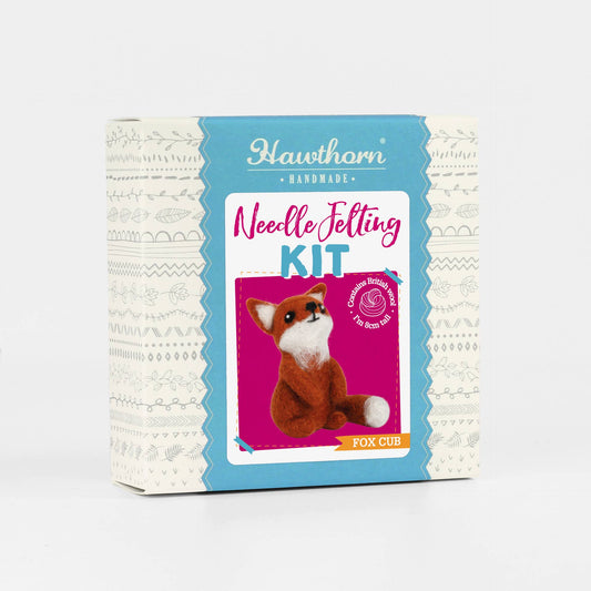 Fox Cub Mini Needle Felting Kit | Complete Craft Kit by Hawthorn Handmade