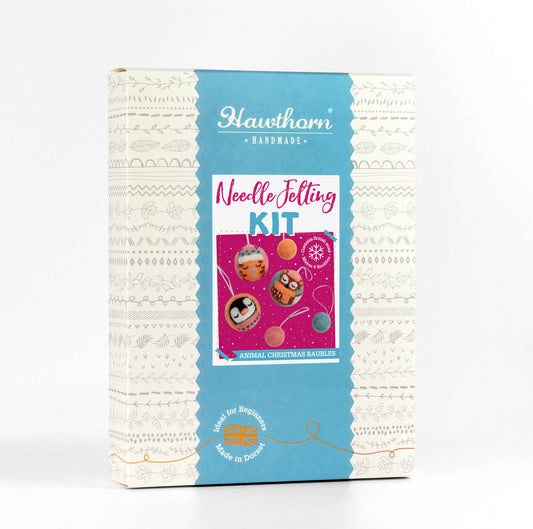 Animal Christmas Baubles Needle Felting Kit | Christmas Craft Kit by Hawthron Handmade