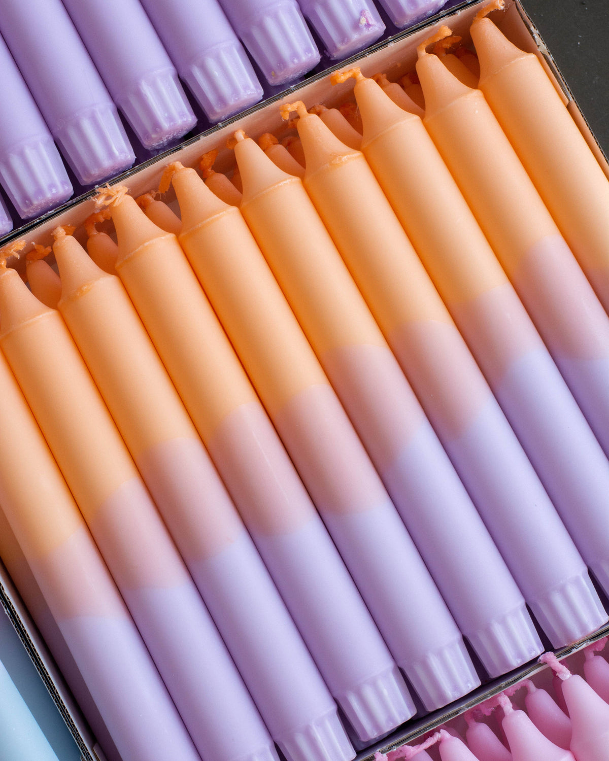 Nordtrice Taper candles- Spring vibes pastel orange / purple