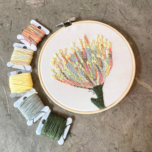 DIY Embroidery Kit - Protea (5") by Kate Wyatt