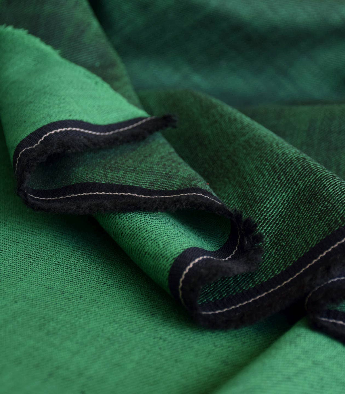 Grass Green Denim Fabric by Cousette