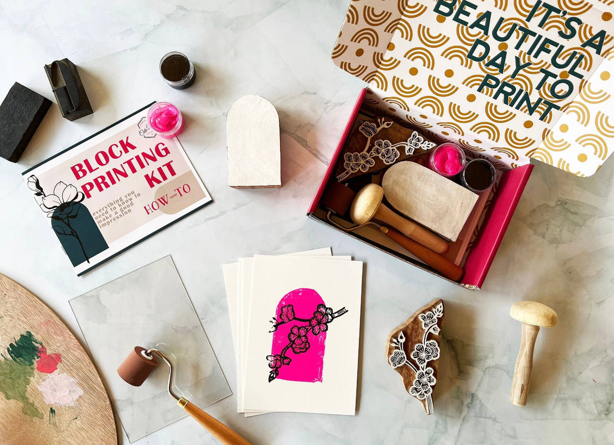 Cherry Blossom Wood Block Printing kit by Cate Paper Co