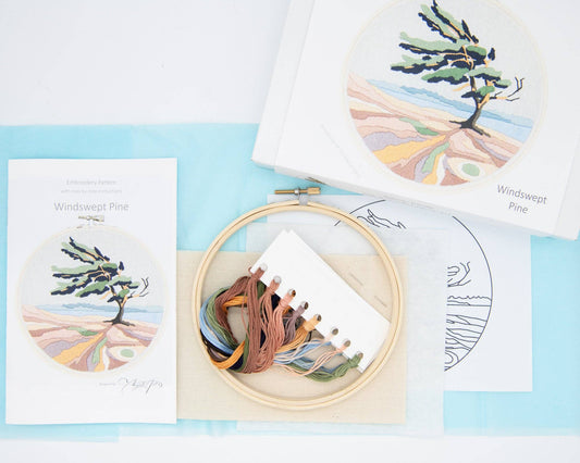 Windswept Pine DIY Embroidery Kit by Anna Angiels