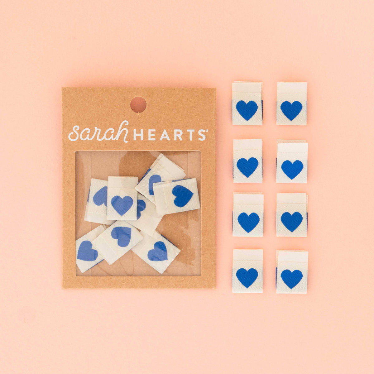 Blue Heart Woven Labels - Sewing Woven Clothing Label Tags