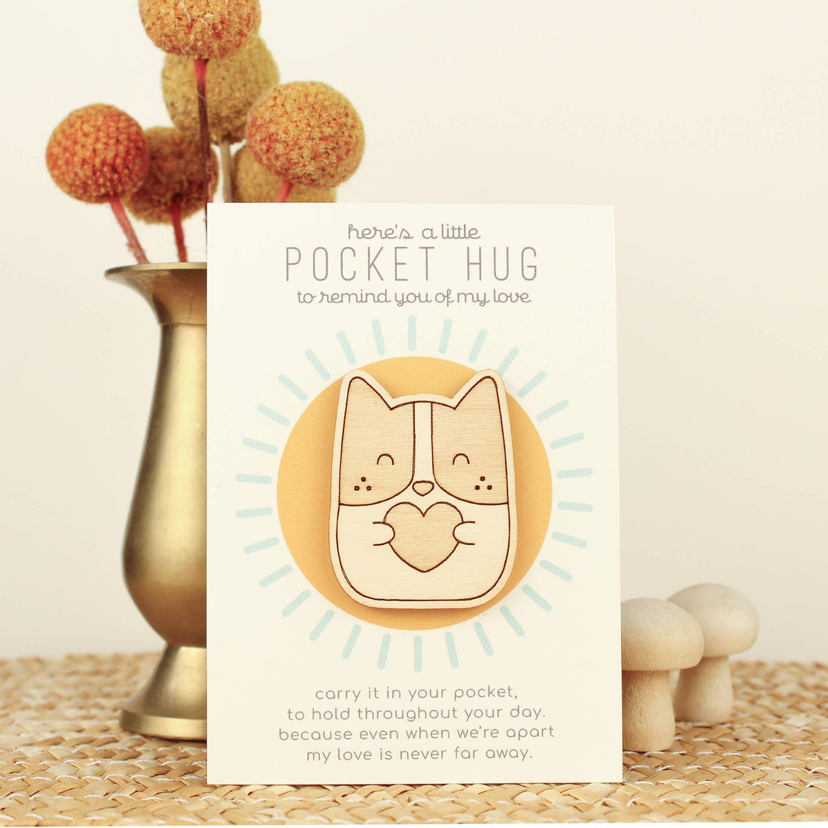 Wooden Pocket Hug – Dog