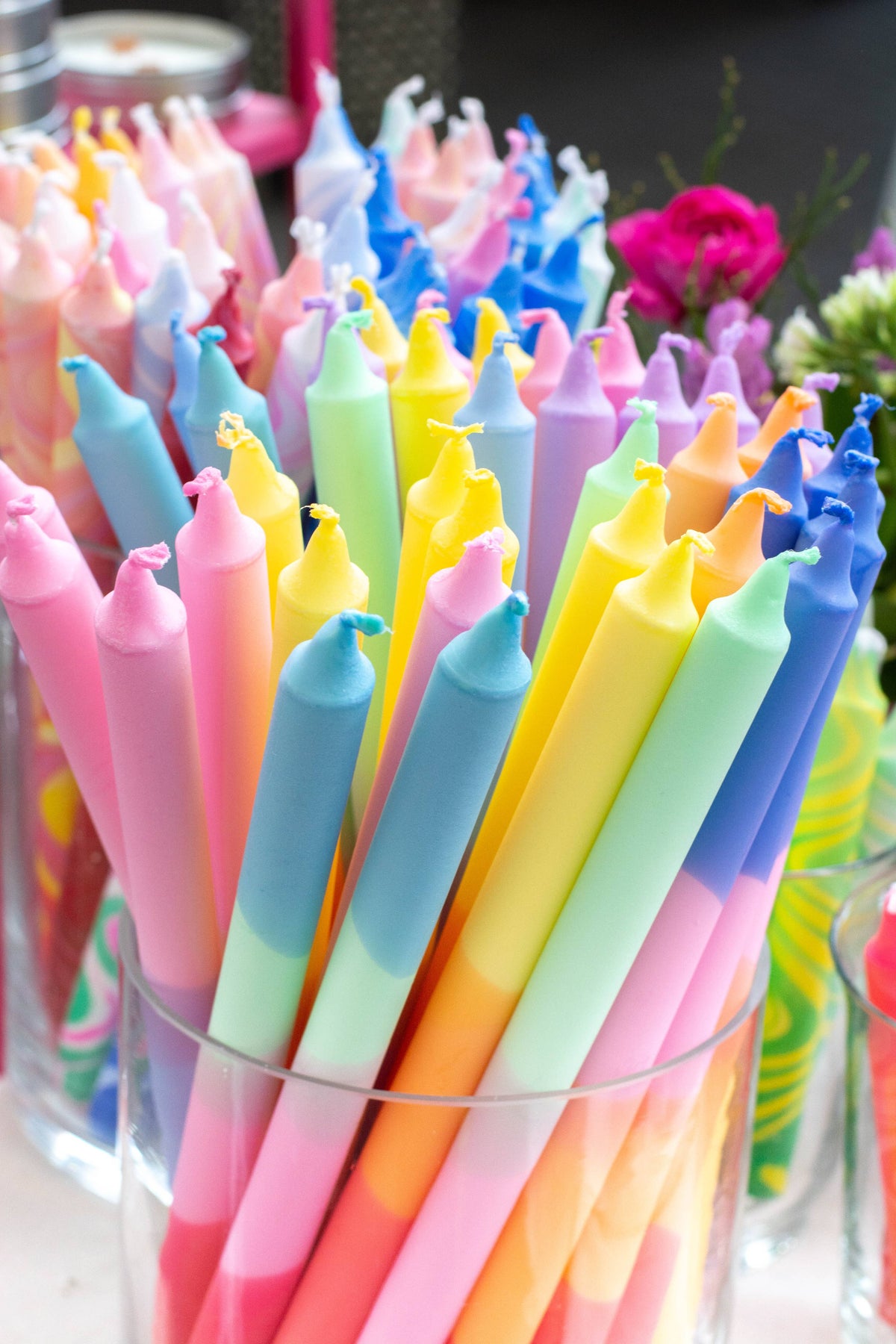 Taper candles (Long)- spring pastel decorations 35 cm by Nordtrice