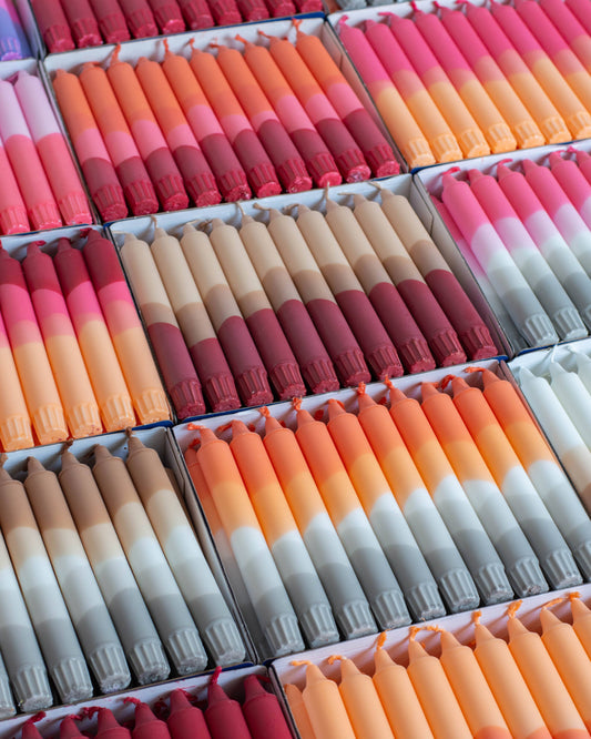 Nordtrice Taper candles- Fall vibes (Orange/Grey)