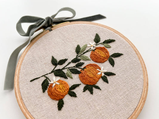Orange Branch Embroidery Kit by Matryoshka Doll Shop