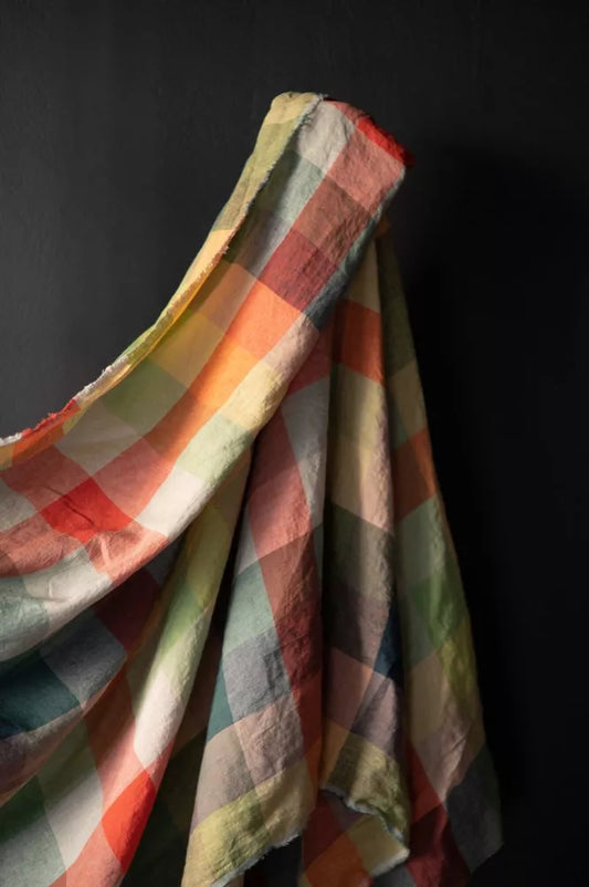 Sugar Dreams European Laundered Linen Check