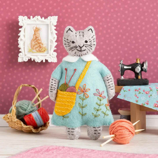 Mrs. Cat Loves Knitting Felt Craft Mini Kit by Corinne Lapierre Limited