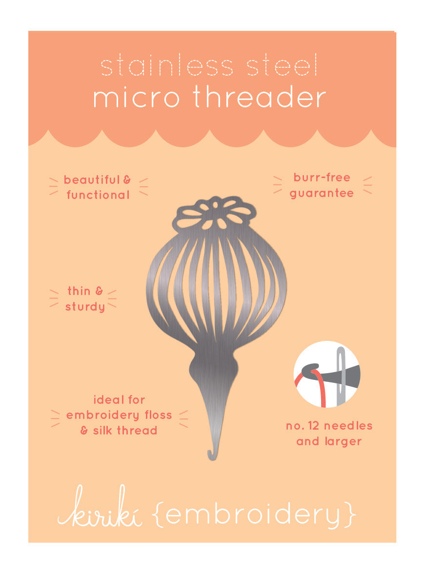 Stainless Steel Micro Threader Poppy by Kiriki