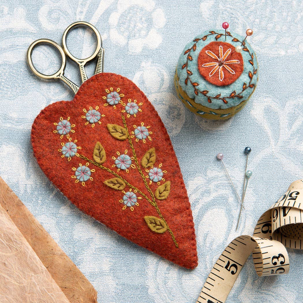 Scissors Pouch and Mini Pin Cushion Felt Craft Mini Kit by Corinne Lapierre