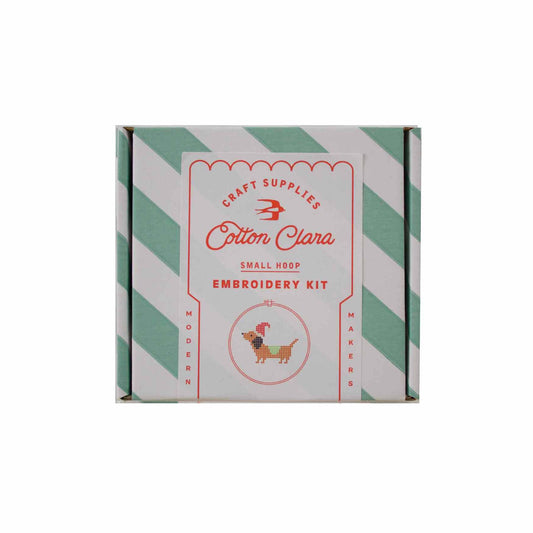 Christmas Dachshund Cross Stitch Kit by Cotton Clara