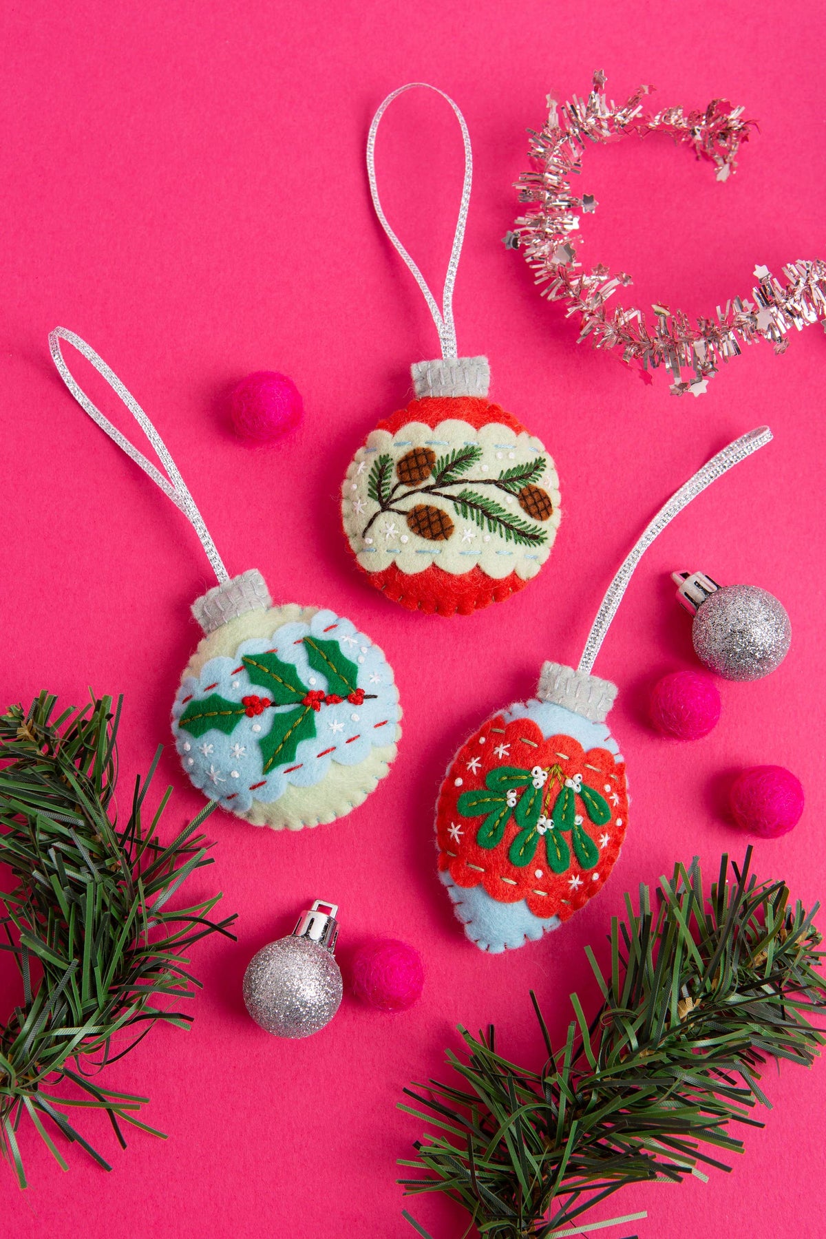 Christmas Baubles Felt Craft Kit | Christmas Craft Kit by Hawthron Handmade