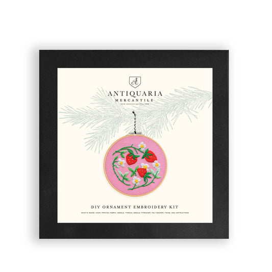 Holiday Decor: Strawberries DIY Embroidered Ornament Kit by Antiquaria Mercantile