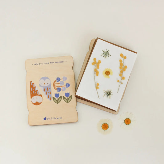 Little Nature Press - Mini Wooden Flower Press - Owl Design