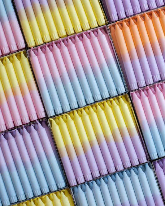 Nordtrice Taper candles- Spring vibes pastel orange / purple