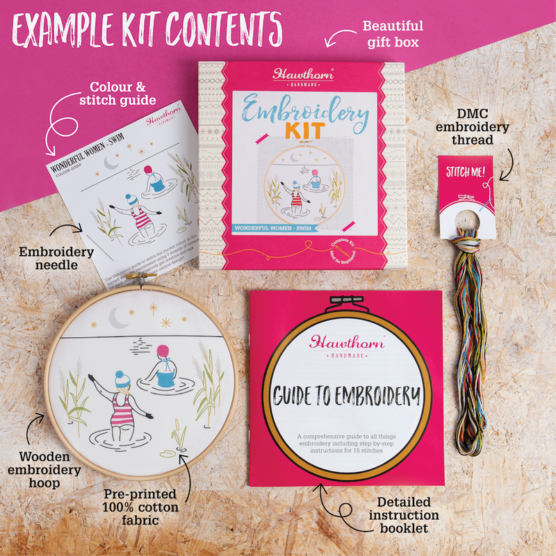 Painting Embroidery Kit (Create) | Complete Craft Kit by Hawthorn Handmade