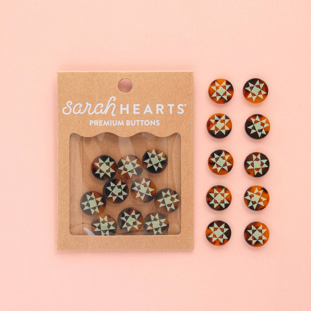 Quilt Star Small 5/8" Buttons