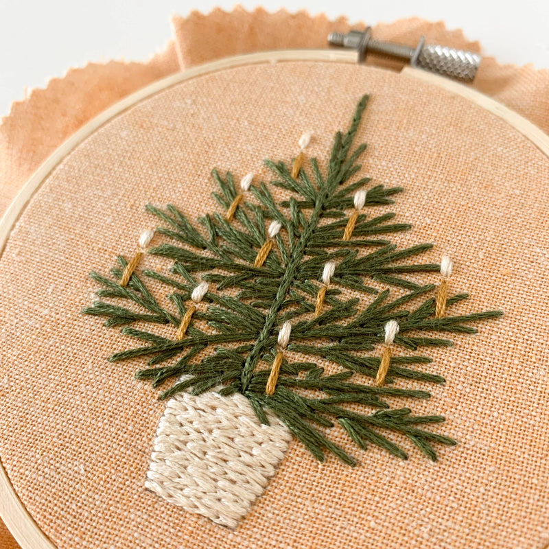 Christmas tree embroidery kit, beginner embroidery DIY kit by Matryoshka Doll Shop