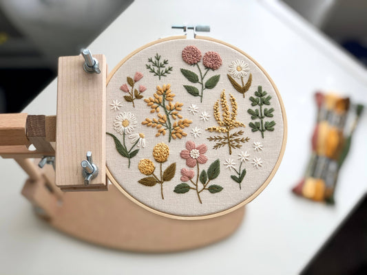 Floral Embroidery DIY Kit, modern embroidery craft kit by Matryoshka Doll Shop