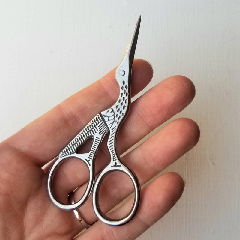 Classic Stork Hand Embroidery Scissors by Jessica Long Embroidery