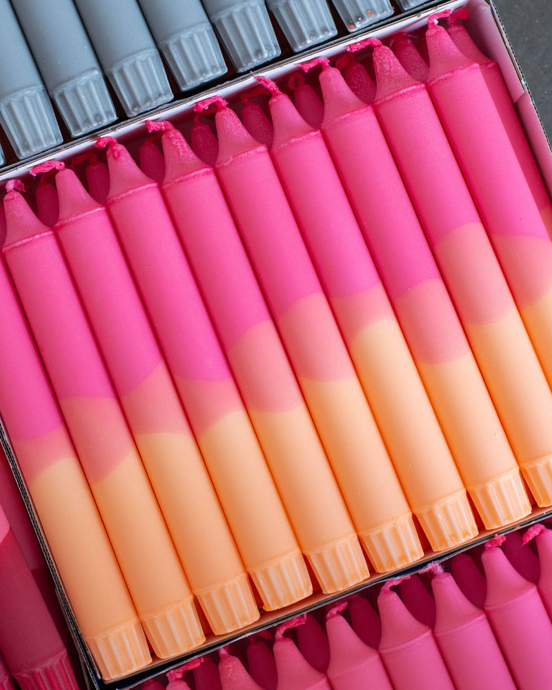 Nordtrice Taper candles- Cozy Spring vibes  (Pink/Light Orange)