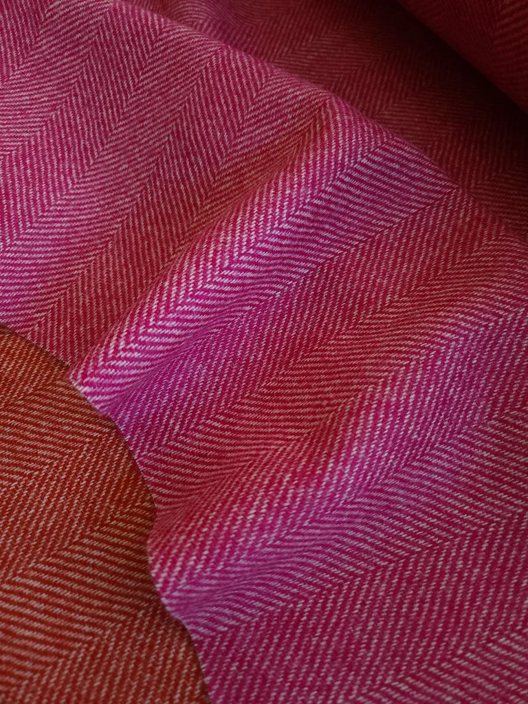 Yorkshire Herringbone Wool - Fuchsia (limited stock)