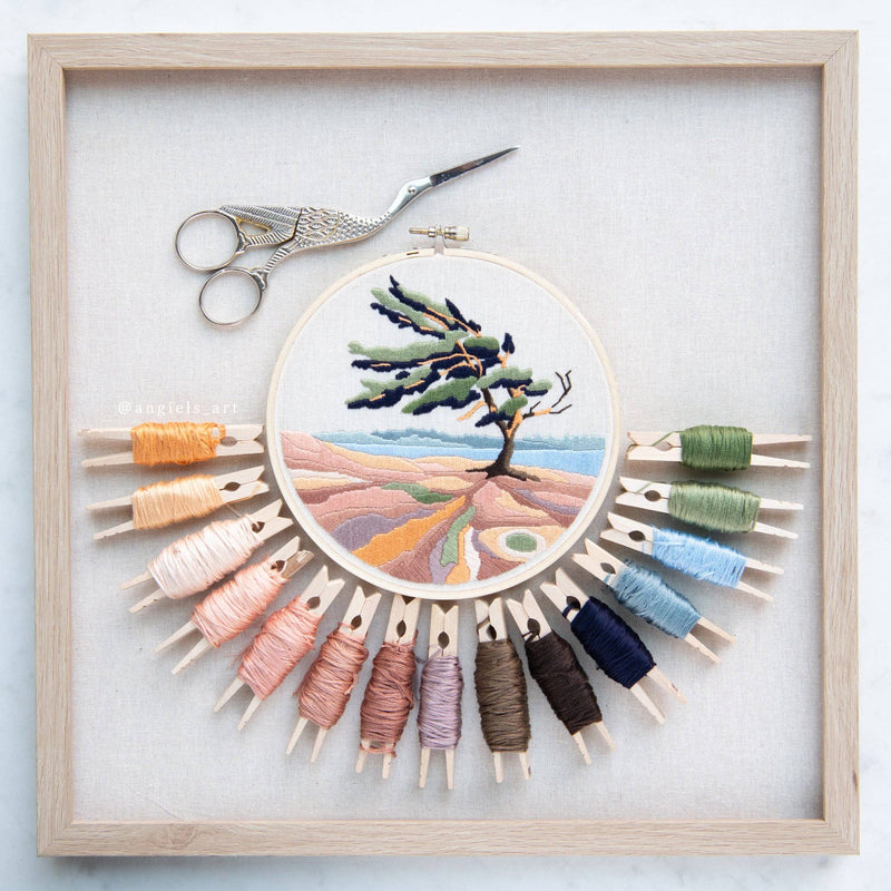 Windswept Pine DIY Embroidery Kit by Anna Angiels