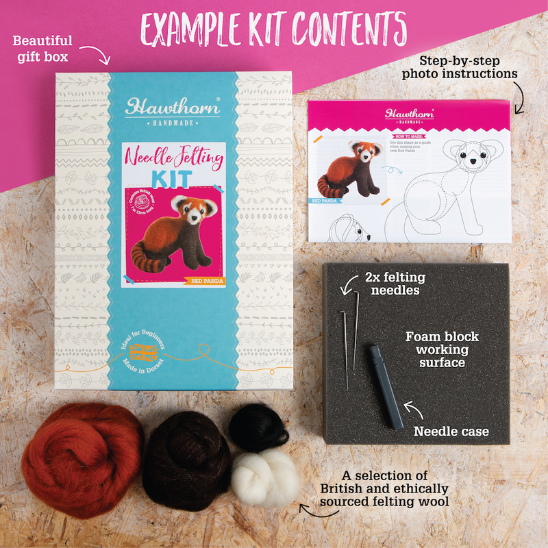 Stretching Cat Needle Felting Kit | Beginner Craft Kit by Hawthorn Handmade