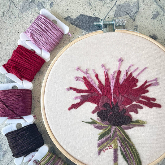 DIY Embroidery Kit - Bee Balm (5")