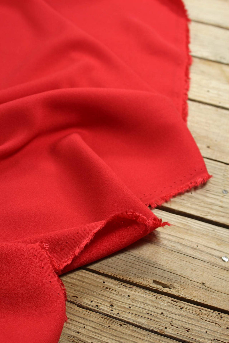 Vermillon Viscose Crepe Fabric by Eglantine et Zoé