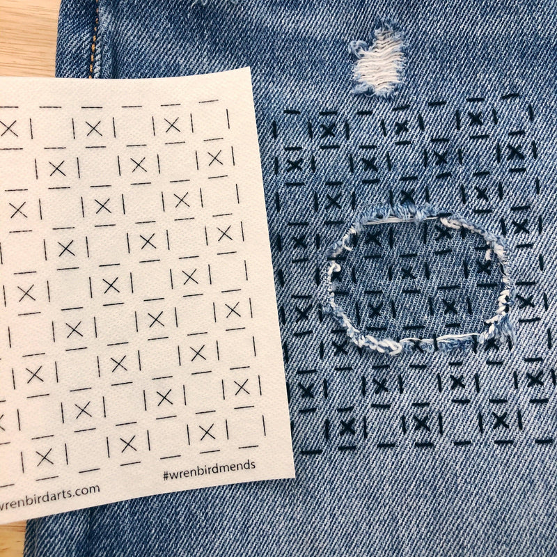 Washable Mending Transfers #4 Green Patterns