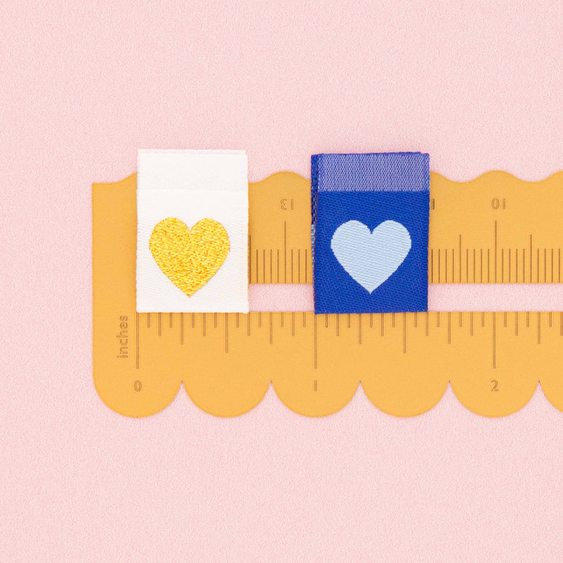 Woven Sew In Labels - Holiday Hearts Multipack