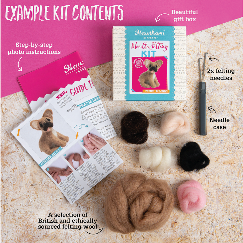 Snowman Mini Needle Felting Kit | Christmas Craft Kit by Hawthron Handmade