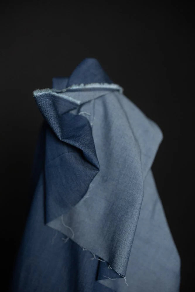 Dark Blue Cotton Chambray  by Merchant and Mills