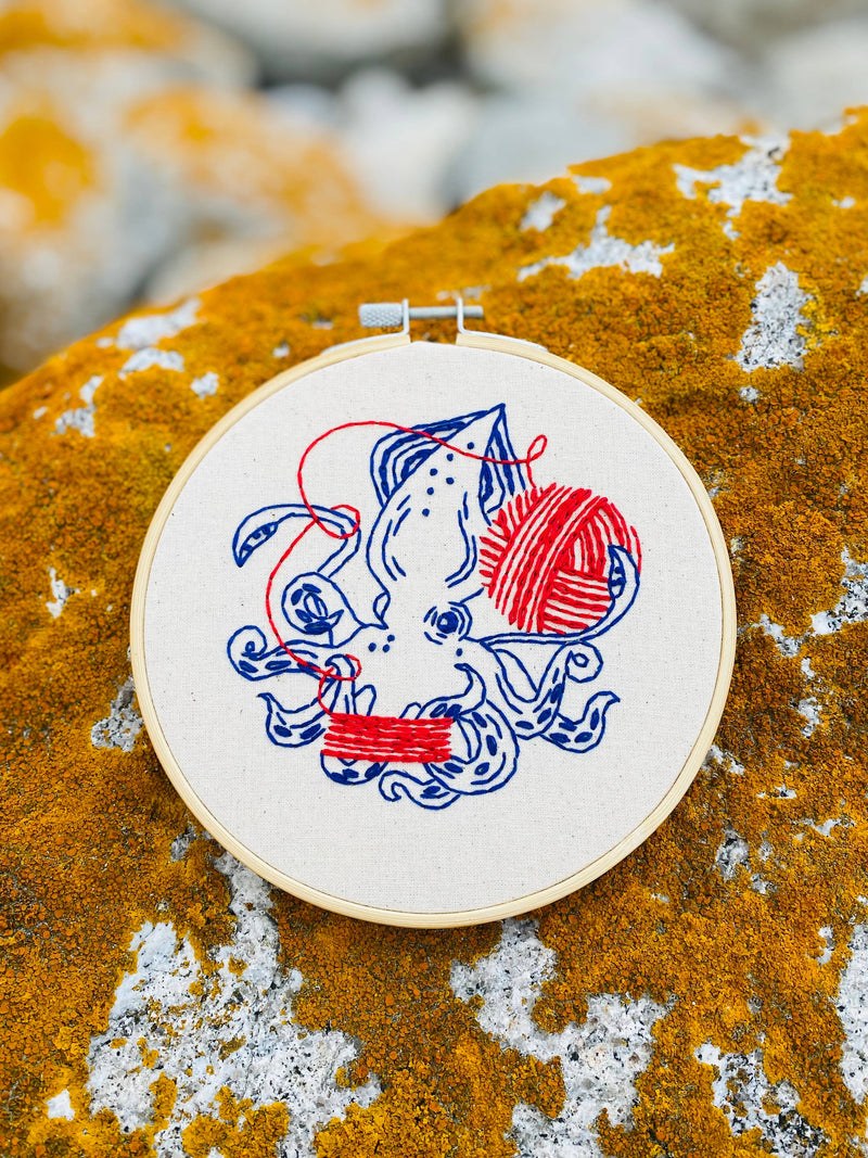 Squid Balling Yarn Complete Embroidery Kit