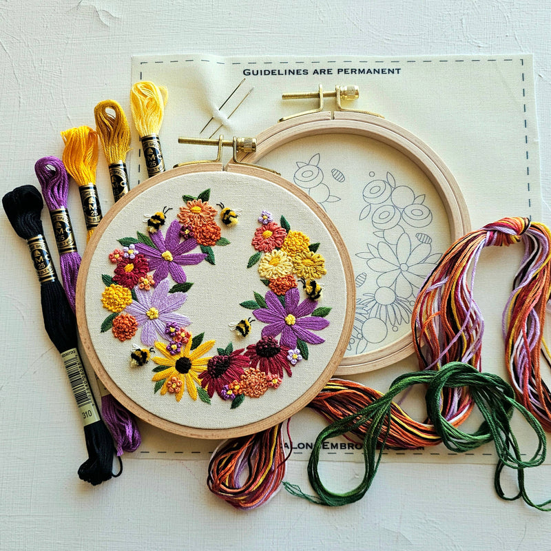 Bumblebee Bouquet Embroidery Kit