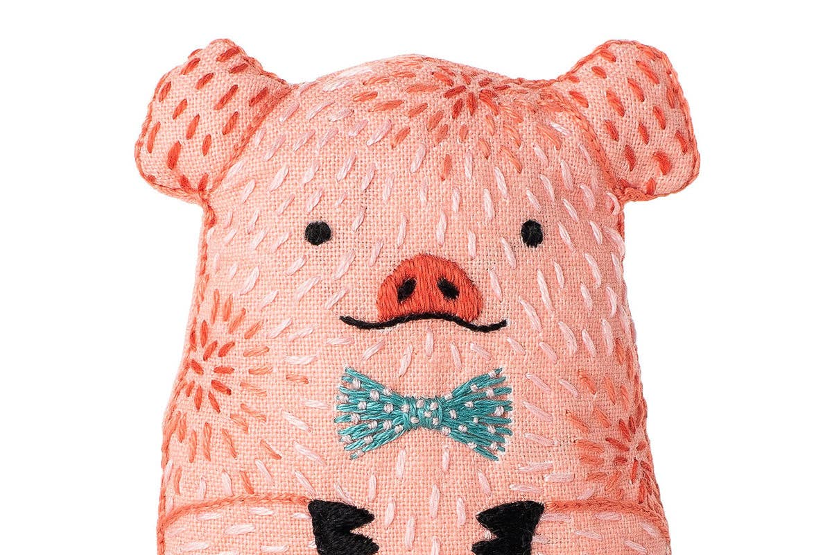 Pig Embroidery Kit