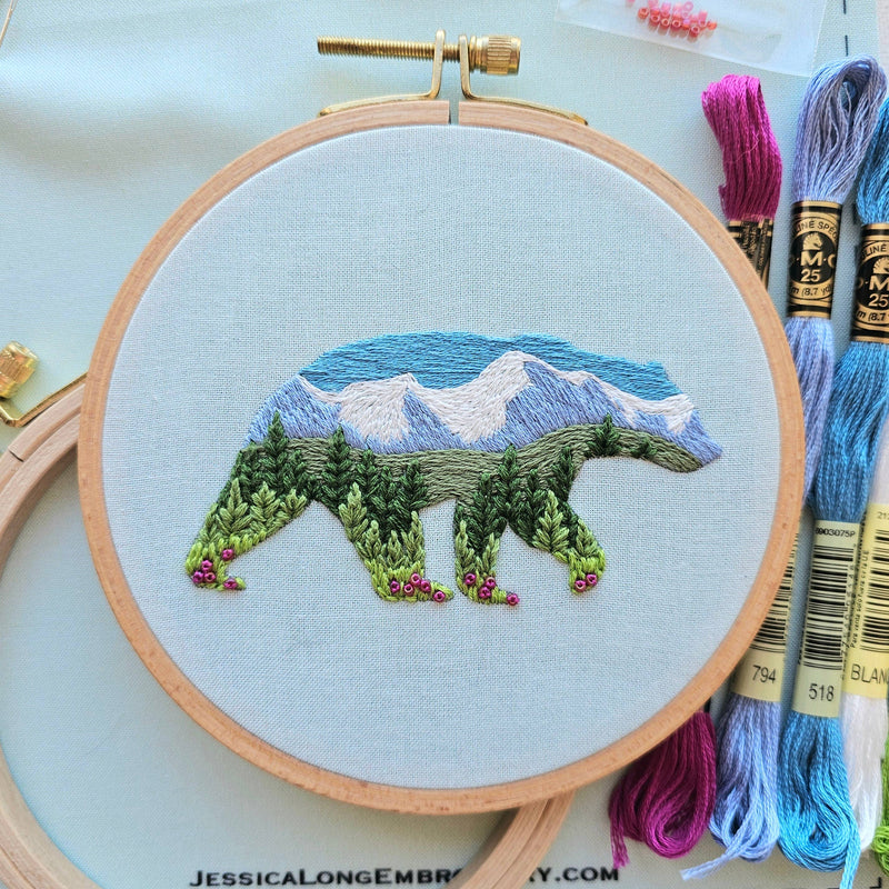 Mountain Bear Embroidery Kit