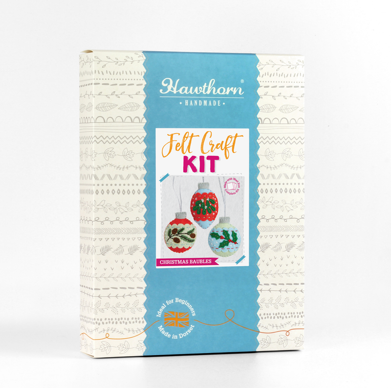 Christmas Baubles Felt Craft Kit | Christmas Craft Kit by Hawthron Handmade