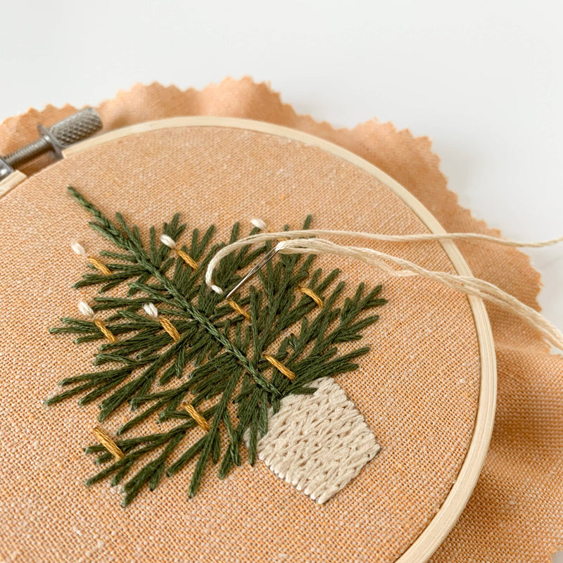 Christmas tree embroidery kit, beginner embroidery DIY kit by Matryoshka Doll Shop