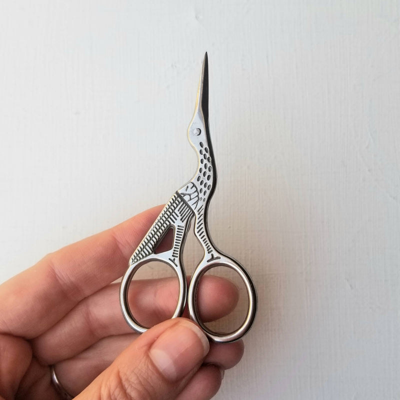 Classic Stork Hand Embroidery Scissors by Jessica Long Embroidery