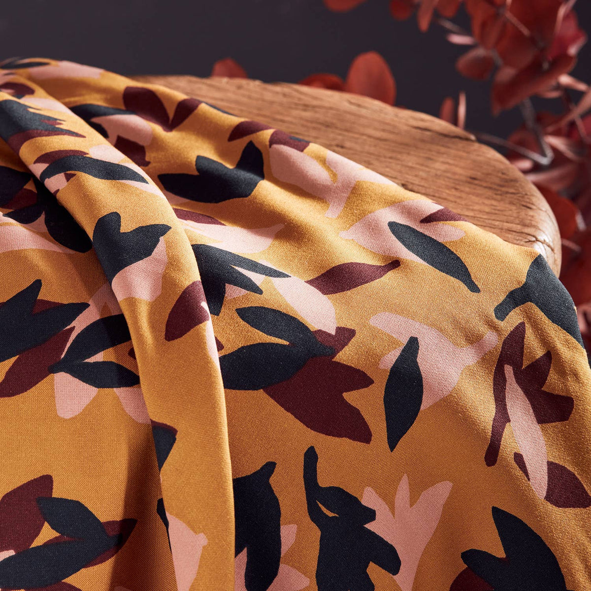Seraphine Ochre Viscose Fabric by Atelier Brunette
