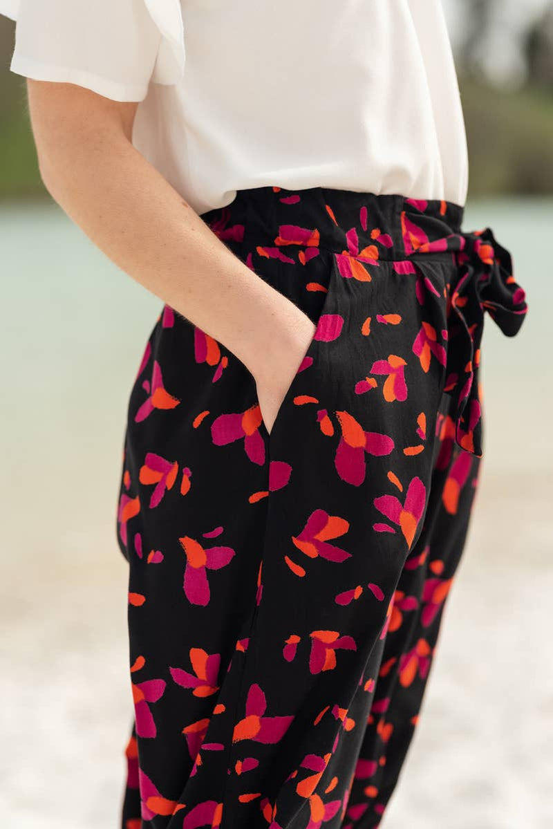 Ecovero Black Liquorice Viscose Petali Fabric by Eglantine et Zoé