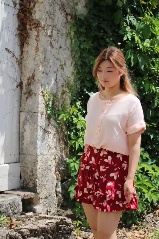Nude Viscose Crepe Fabric by Eglantine et Zoé