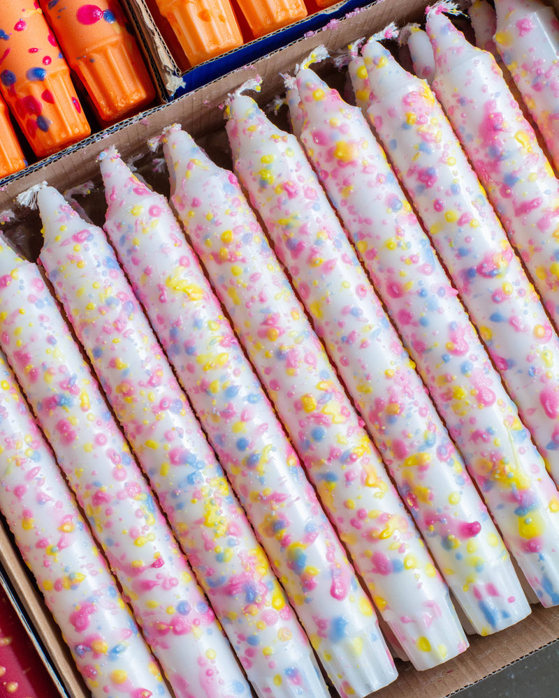 Nordtrice Taper candles- Summer vibes / Rainbow Confetti