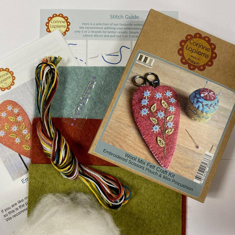 Scissors Pouch and Mini Pin Cushion Felt Craft Mini Kit by Corinne Lapierre