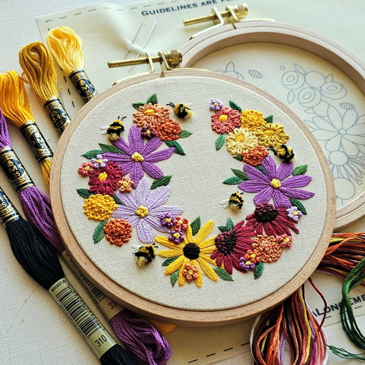 Bumblebee Bouquet Embroidery Kit